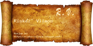 Riskó Vilmos névjegykártya